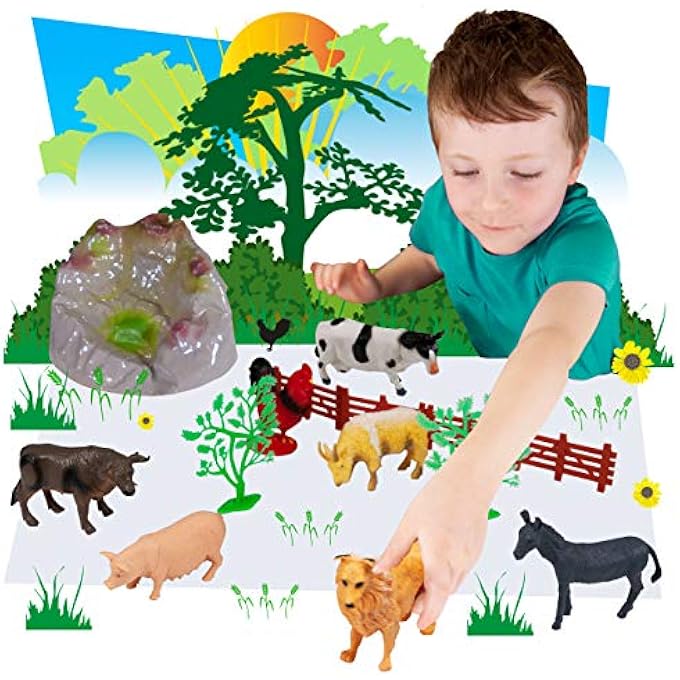Deluxebase FARM BY DELUXEBASE. FARM PLAYSET FOR KIDS. FANTASY TOY SUCH AS PIG, DONKEY, GOAT, DOG, CHICKEN, COCKEREL, COW, BULL AND A GIANT STONE - Image 3